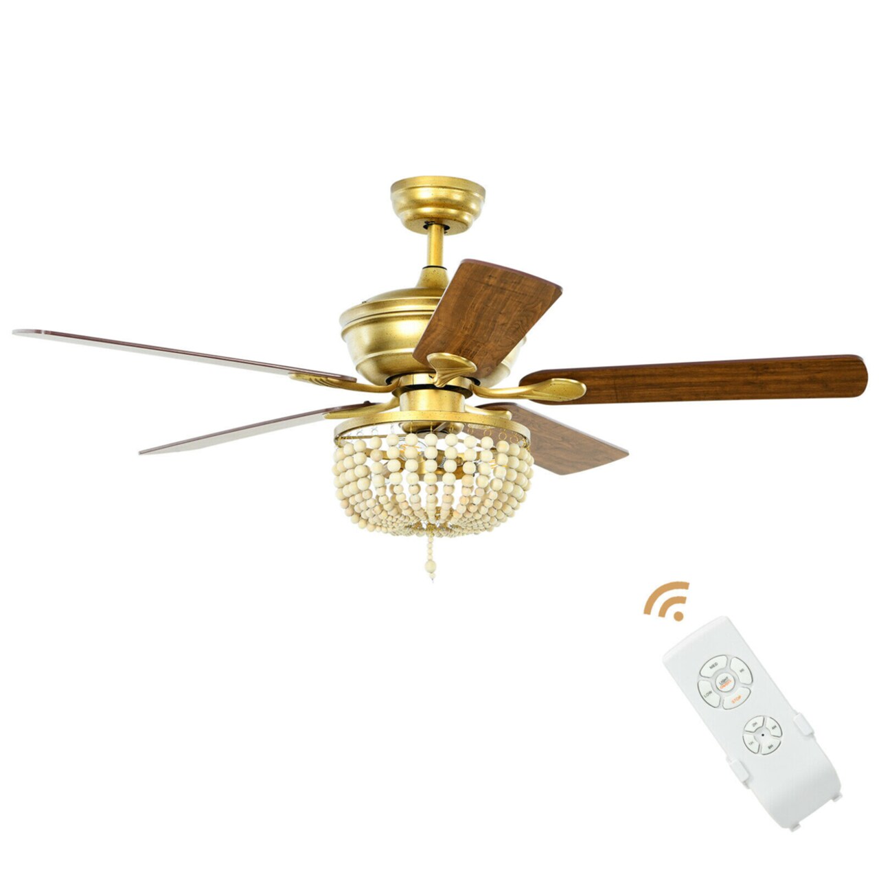 52 Retro Ceiling Fan Light W/ Reversible Blades Remote Control
